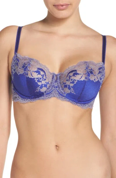 Wacoal 'lace Affair' Underwire Balconette Bra In Blue