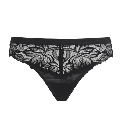 Wacoal Lace-trim Abéllia Tanga In Black