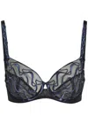 Wacoal Mayumi Embroidered Mesh Underwired Bra In Blue