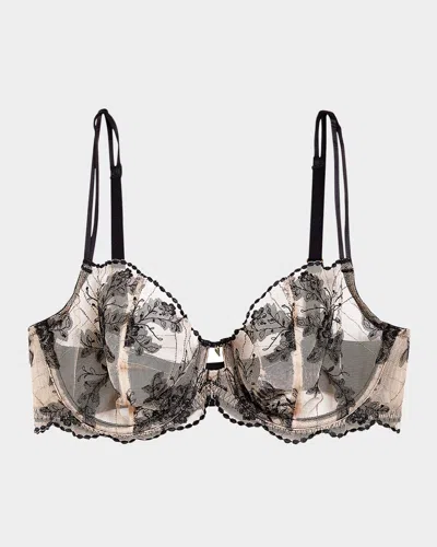 Wacoal Midnight Soiree Embroidered Full-cup Bra In Caviar