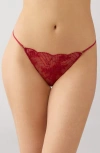 Wacoal Midnight Soirée Metallic Embroidered G-string In Red