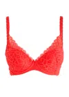 Wacoal Raffine Lace Plunge Bra In Red