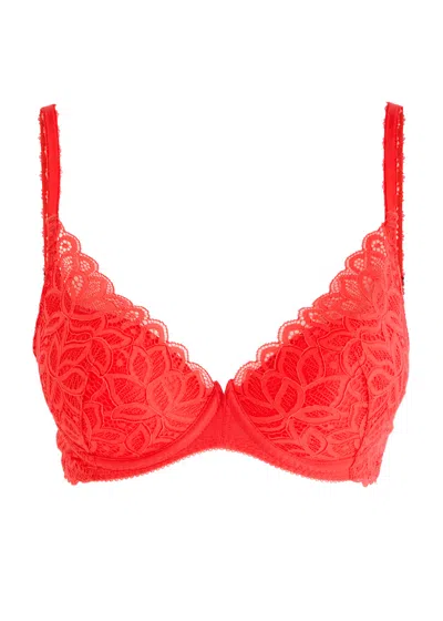 Wacoal Raffine Lace Plunge Bra In Red