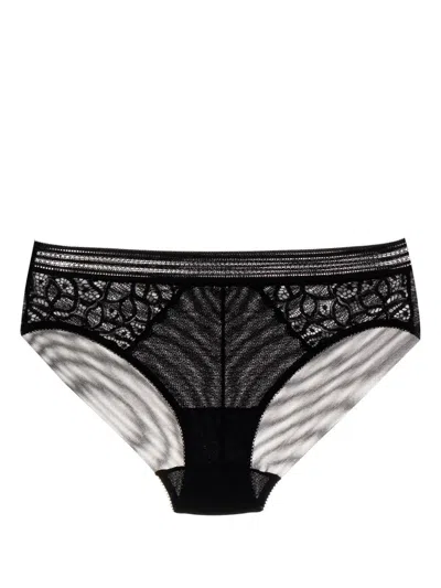 Wacoal Raffine Lace-trim Briefs In Black