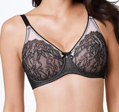 Wacoal Retro Chic Full Figure Underwire Bra In Black In Gray