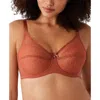 Wacoal Retro Chic Full Figure Underwire Lace Bra Womens Chutney Sheer Gbo557 In Brown