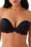 Wacoal Self-assured Underwire Convertible Push-up Bra In Black