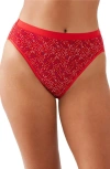 Wacoal Understated Cotton Blend High Leg Briefs In Red