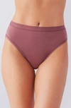 Wacoal Understated Cotton Blend High Leg Briefs In Pink