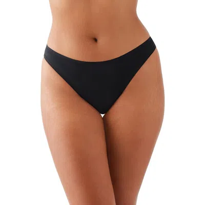 Wacoal Understated Stretch Cotton Thong In Black