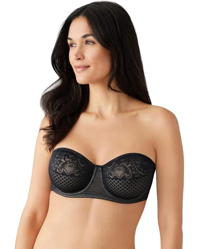 WACOAL VISUAL EFFECTS STRAPLESS MINIMIZER BRA WOMENS BLACK UNDERWIRE GBO561