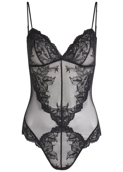 Wacoal Vivid Attraction Tulle Bodysuit In Black