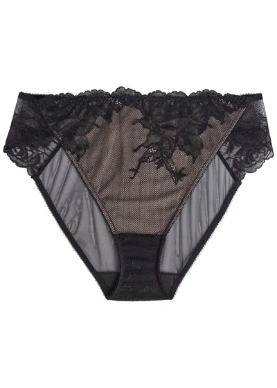 Wacoal Vivid Attraction Tulle Briefs In Black