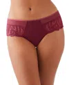Wacoal Women's After Dark Embroidered Tanga Underwear 845396 In Red Plum
