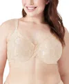 Wacoal Womens Awareness Full Figure Seamless Underwire Bra B Smooth High Cut Brief Underwear In Neutral