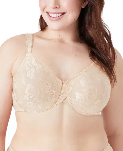 Wacoal Womens Awareness Full Figure Seamless Underwire Bra B Smooth High Cut Brief Underwear In Neutral