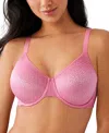 Wacoal Women's Back Appeal Underwire Bra 855303 In Pink