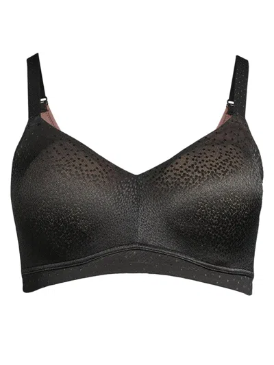 Wacoal Women's Back Appeal Wirefree Jacquard Lace Bra In Black