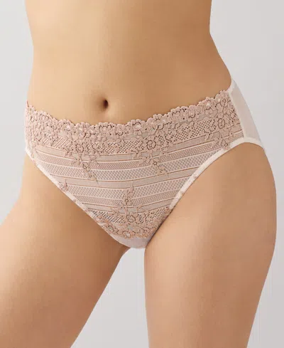 Wacoal Women's Embrace Lace Hi Cut Embroidered Brief Underwear Lingerie 841191 In Neutral