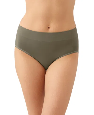 Wacoal Understated Cotton Blend High Leg Briefs In Green