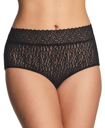 Wacoal Women's High Bar Stretch Lace Full Coverage Brief Panties In Black