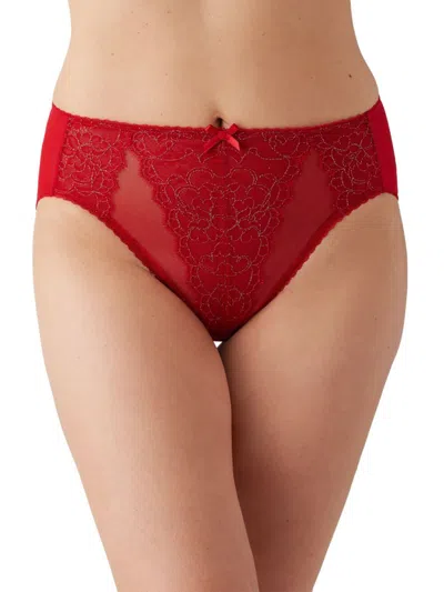 Wacoal Retro Chic Hi-cut Brief In Cherry Lurex