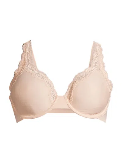 Wacoal Women's Softly Styled Lace-trim Underwire Bra In Rose Dust