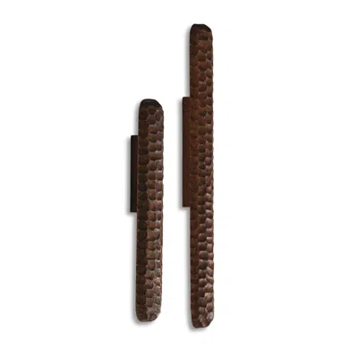 Waga Brown / White Garda Set Of Two Carved Wall Hooks In Multi