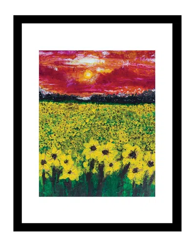 WAHLART DESIGN FIELD OF SUNSET ABSTRACT DESIGN WALL ART BY SARAH WAHL