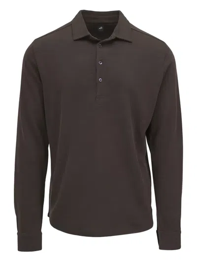 Wahts Edwards Buttoned Polo Shirt In Brown