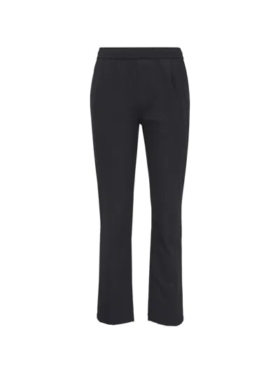 Wahts Elasticated-waistband Straight-leg Trousers In Black