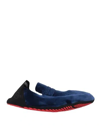 Wai Design Man House Slipper Navy Blue Size 9.5 Textile Fibers In Navy Blue