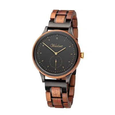 Waidzeit Men's Gold / Black / Brown Cherry Black With Wooden Strap
