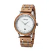 Waidzeit Men's White / Brown Grapevine Wine Barrel Wooden Strap Watch