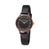 Waidzeit Women's Gold / Black / Brown Cherry Blossom With Leather Strap Watch