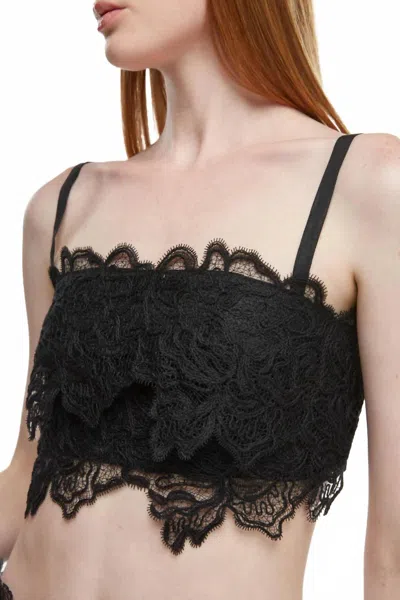 Waimari Amanecer Lace Bandeau Crop Top In Black