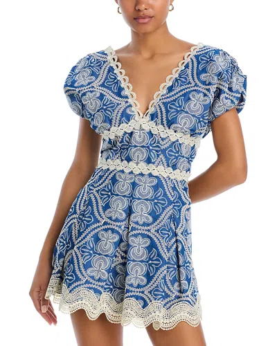 Waimari Cassandra Embroidered Mini Dress In Denim