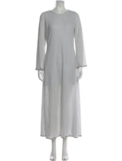 Pre-owned Waimari Crew Neck Long Dress In Gray