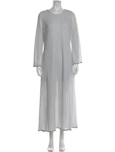 Pre-owned Waimari Crew Neck Long Dress In Gray