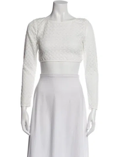 Pre-owned Waimari Crew Neck Long Sleeve Crop Top W/ Tags In White