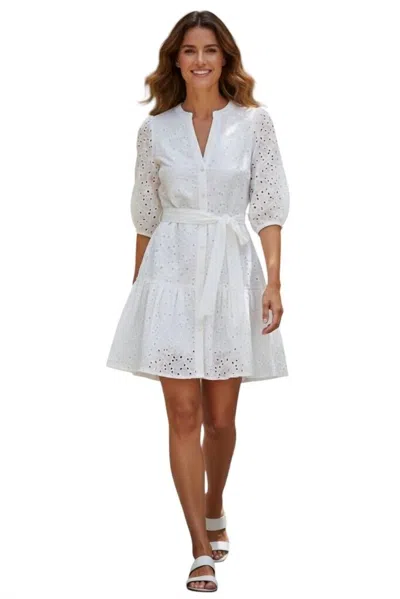 Waimari Eyelet Mini Tiered Dress In White