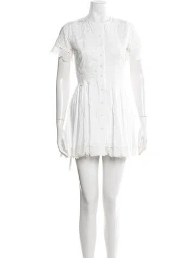 Pre-owned Waimari Floral Print Mini Dress In Neutrals