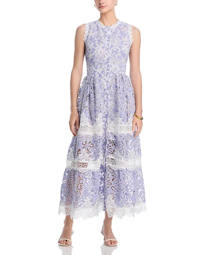 Waimari Gaia Eyelet Embroidered Dress In Blue