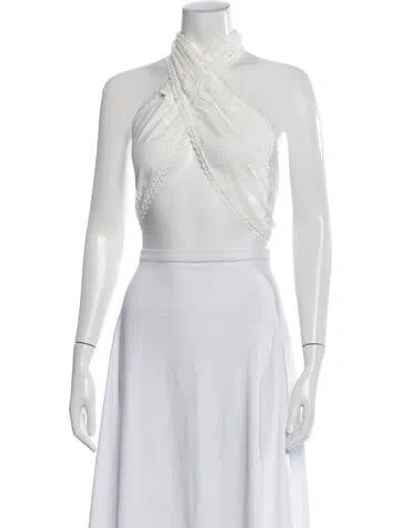 Pre-owned Waimari Halterneck Sleeveless Crop Top W/ Tags In Neutrals