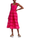 Waimari Kate Lace Trim Midi Dress - Exclusive In Raspberry
