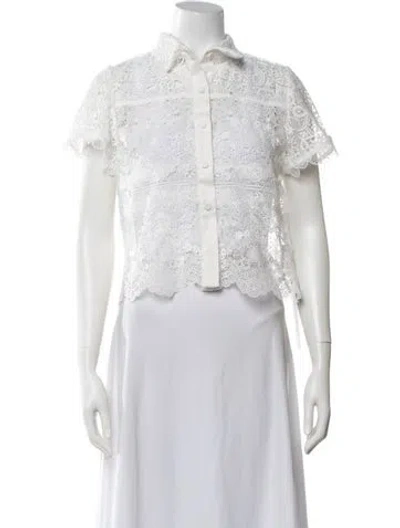Pre-owned Waimari Lace Lace Pattern Blouse W/ Tags In White