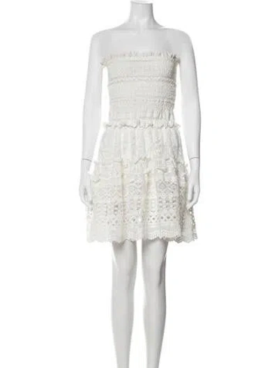 Pre-owned Waimari Lace Mini Dress In White