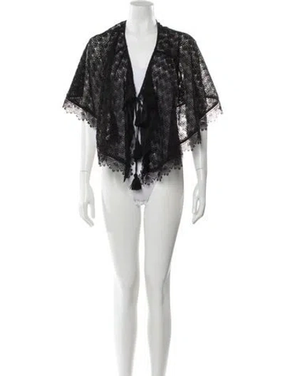 Pre-owned Waimari Lace Pattern Cover-up In Black