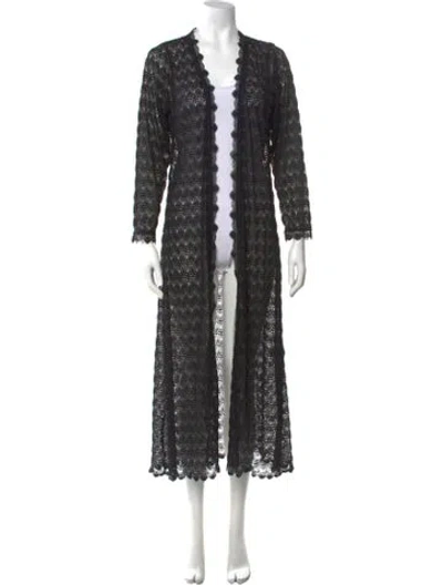 Pre-owned Waimari Lace Pattern Long Dress In Black