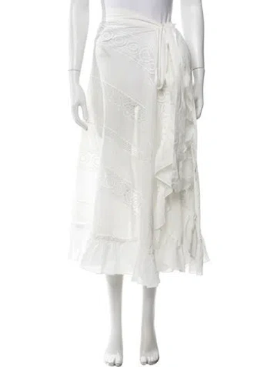 Pre-owned Waimari Lace Pattern Long Skirt In Neutral